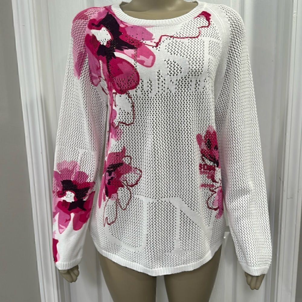 RABE FLORAL PRINT AJOUR KNITTED SWEATER - Picture 4 of 9